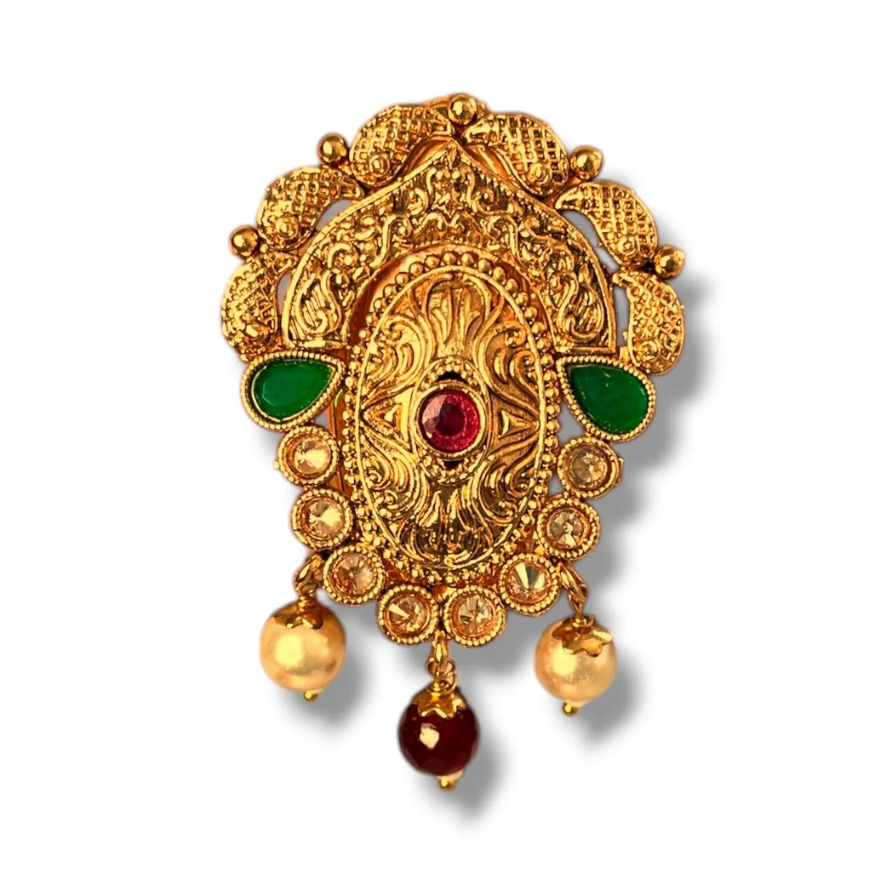 Golden Sari Brooch Indian Saree Lehenga Safety Pin Gold Tone Designer Bollywood Indian Wedding Bridal Jewelry Gift
